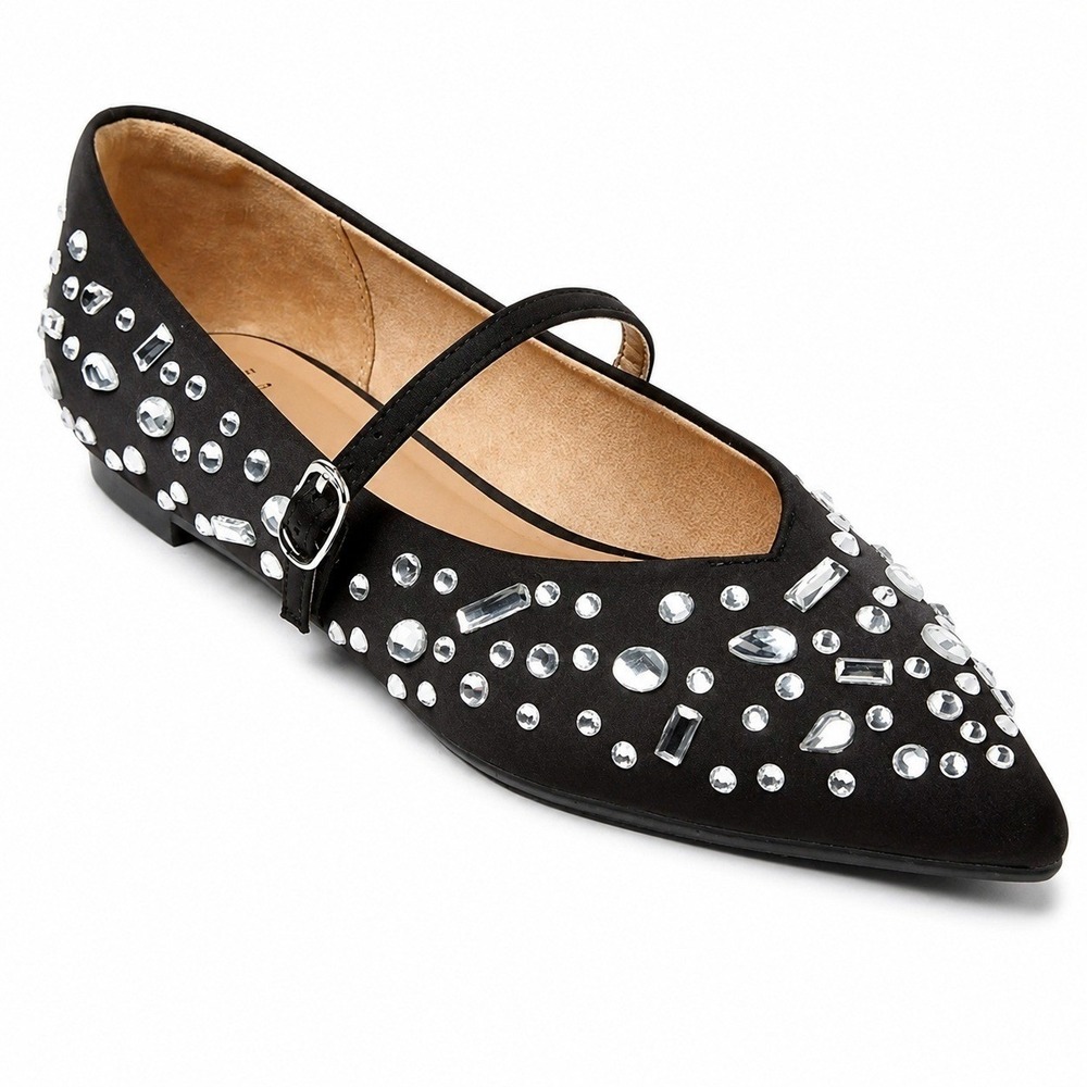 Women's Flats by A New Day Gabriella Black Pointed Size‎ 9.5 New With Tags